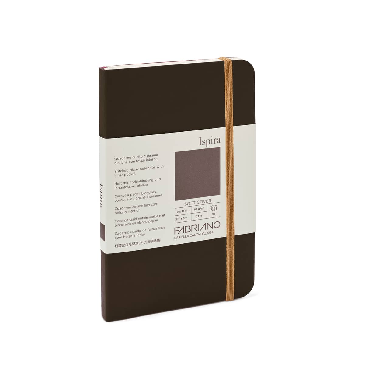 Fabriano Ispira Soft-Cover Notebook, 3.5 in x 5.5 in, Blank, Brown