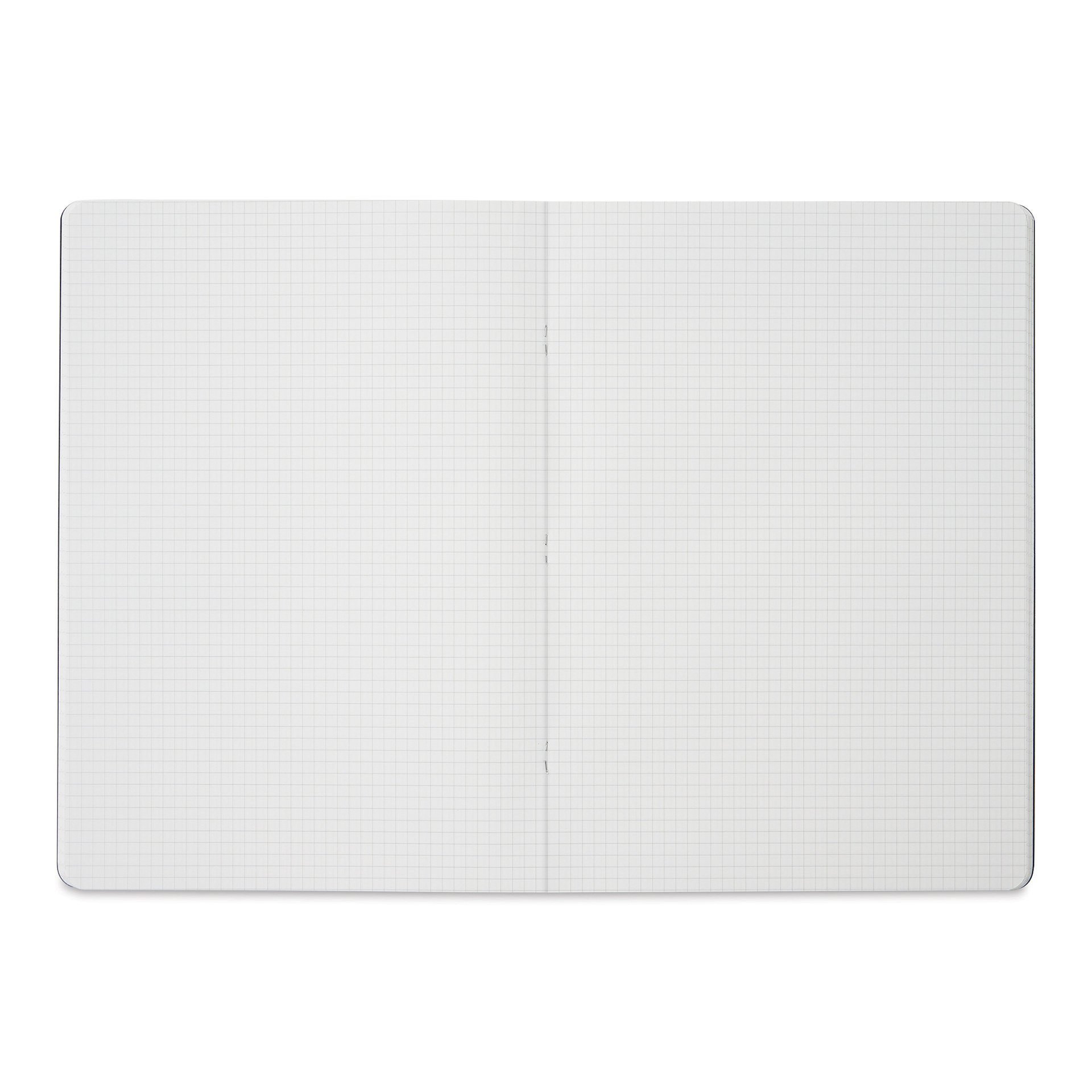 Fabriano EcoQua Staplebound Notebook - Black, 11.7" x 8.3", Graph (open to show paper)