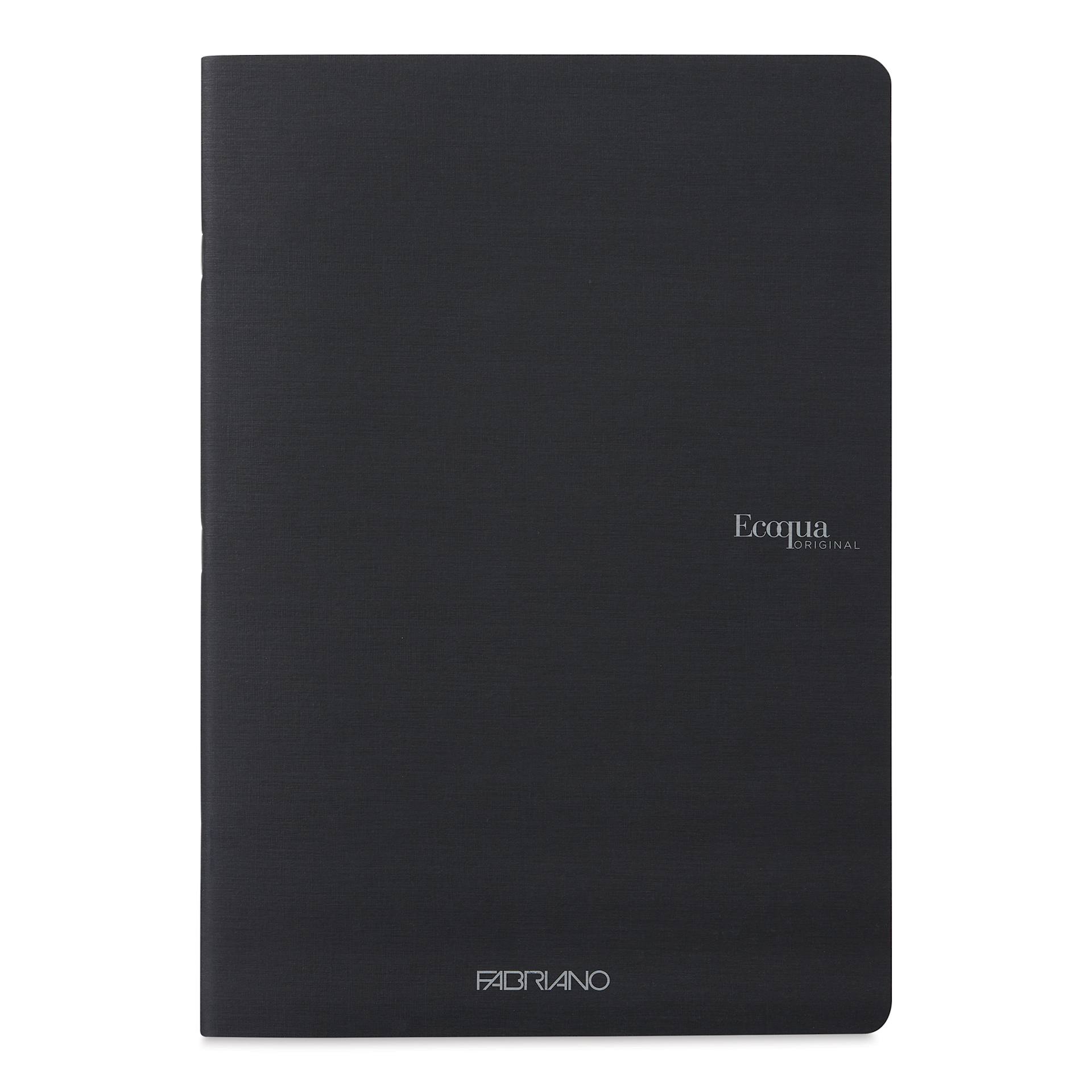 Fabriano EcoQua Staplebound Notebook - Black, 11.7" x 8.3", Graph (front view)
