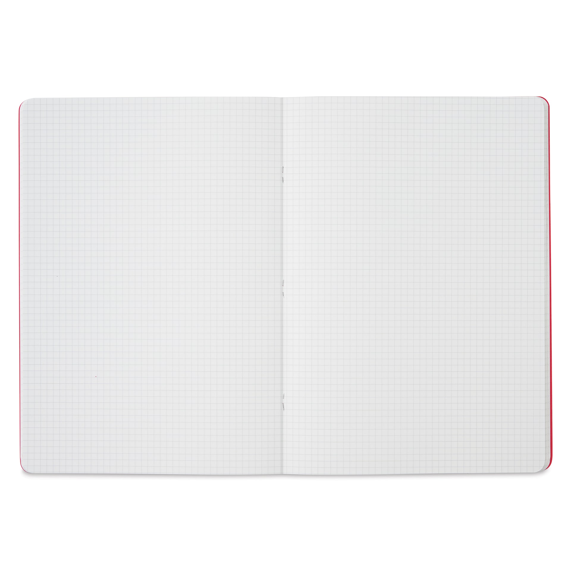 Fabriano EcoQua Staplebound Notebook - Red, 11.7" x 8.3", Graph (open to show paper)