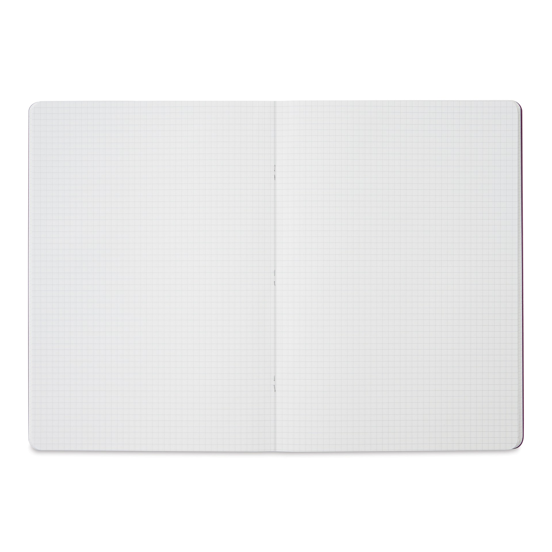 Fabriano EcoQua Staplebound Notebook - Wine, 11.7" x 8.3", Graph (open to show paper)