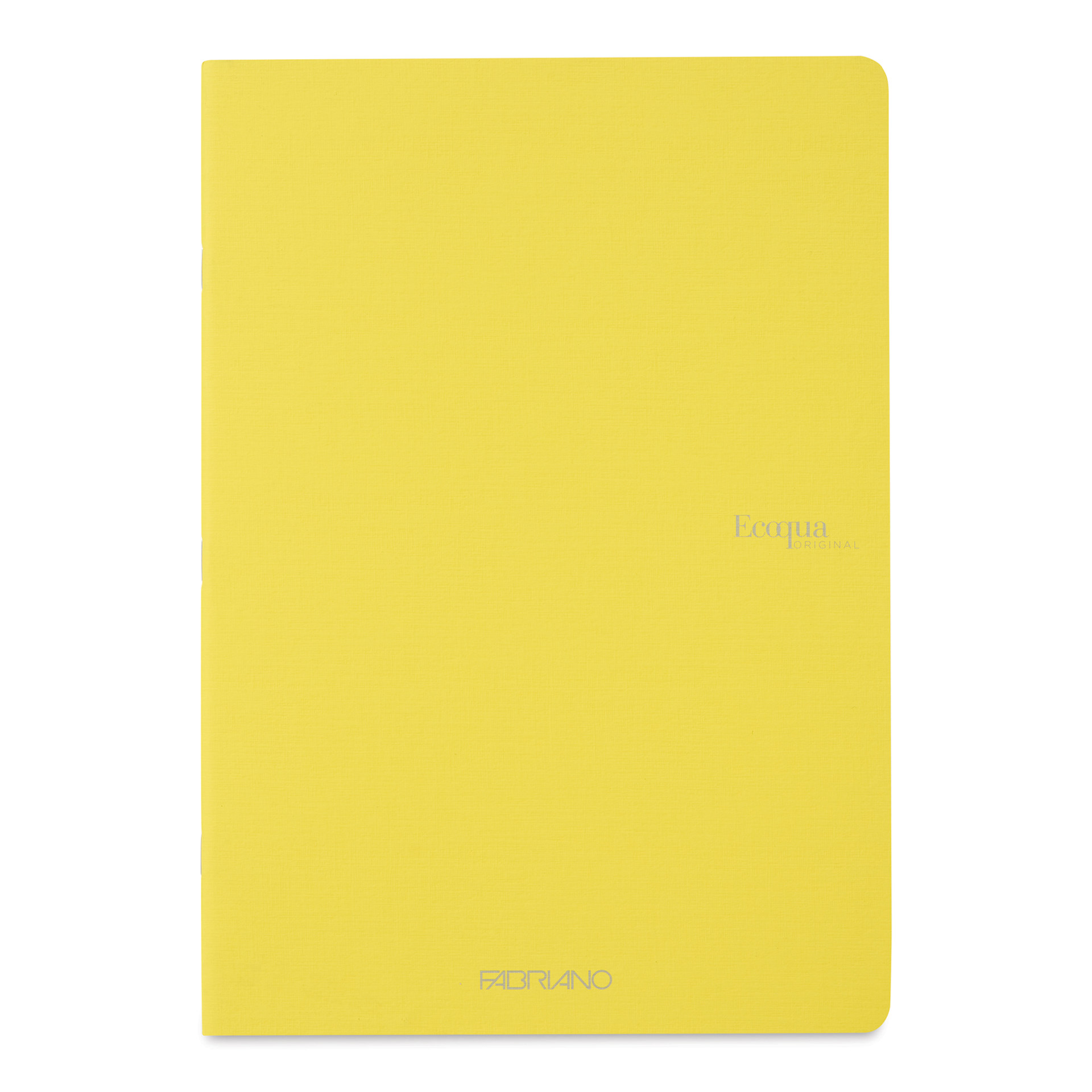 Fabriano EcoQua Staplebound Notebook - Yellow, 11.7" x 8.3", Graph (front view)