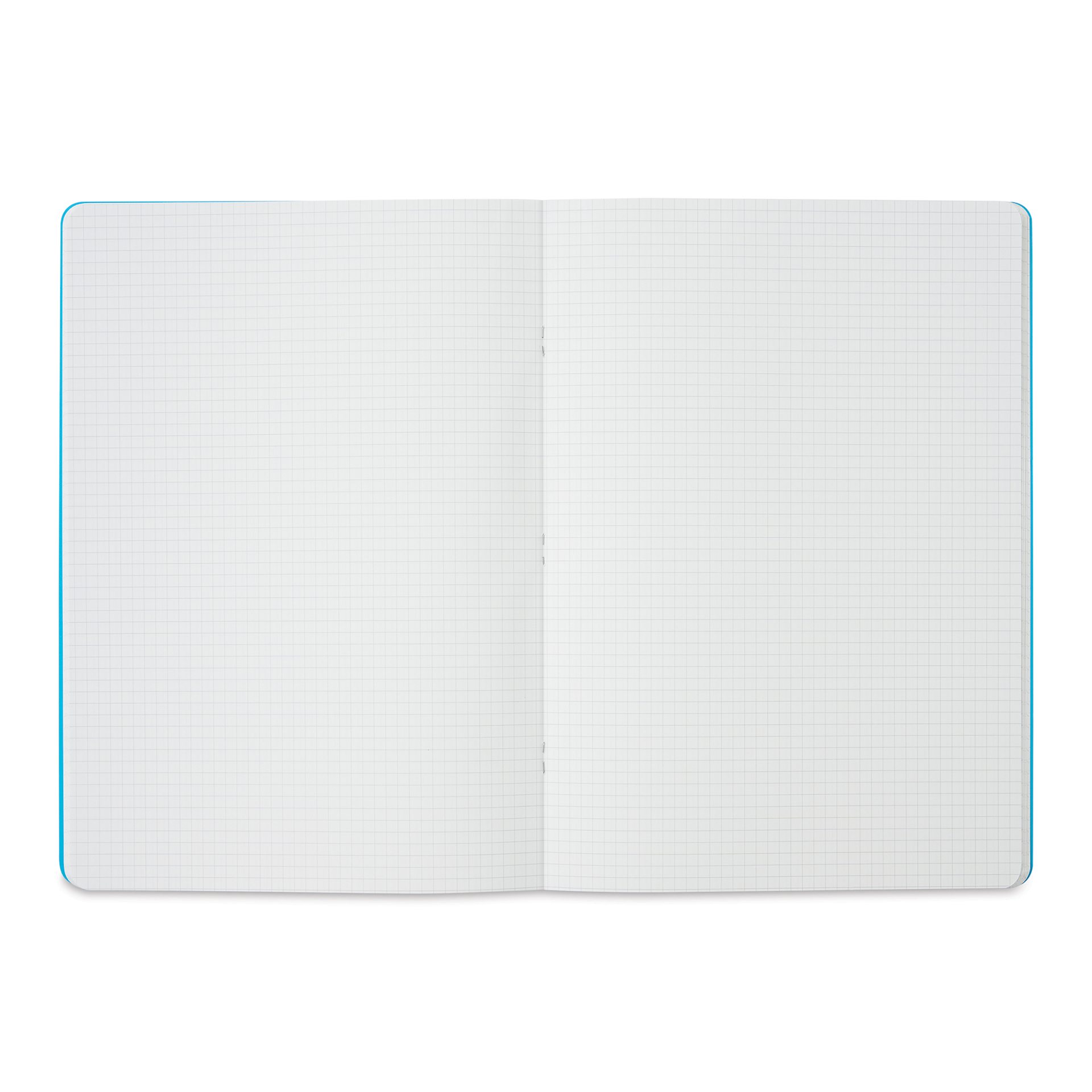 Fabriano EcoQua Staplebound Notebook - Turquoise, 11.7" x 8.3", Graph (open to show paper)