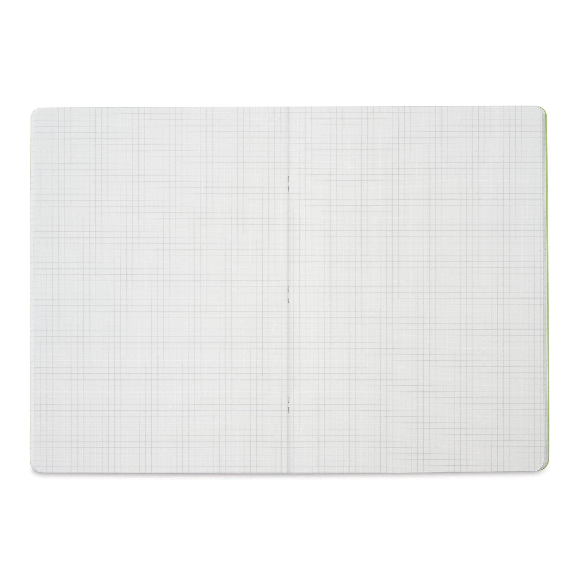Fabriano EcoQua Staplebound Notebook - Lime, 11.7" x 8.3", Graph (open to show paper)