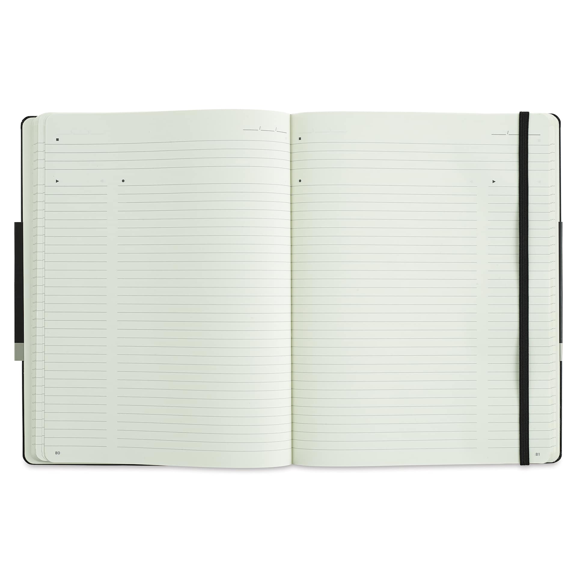 Moleskine Pro Collection Notebook - X-Large, Black, Hard Cover, 9-3/4" x 7-1/2" (open)