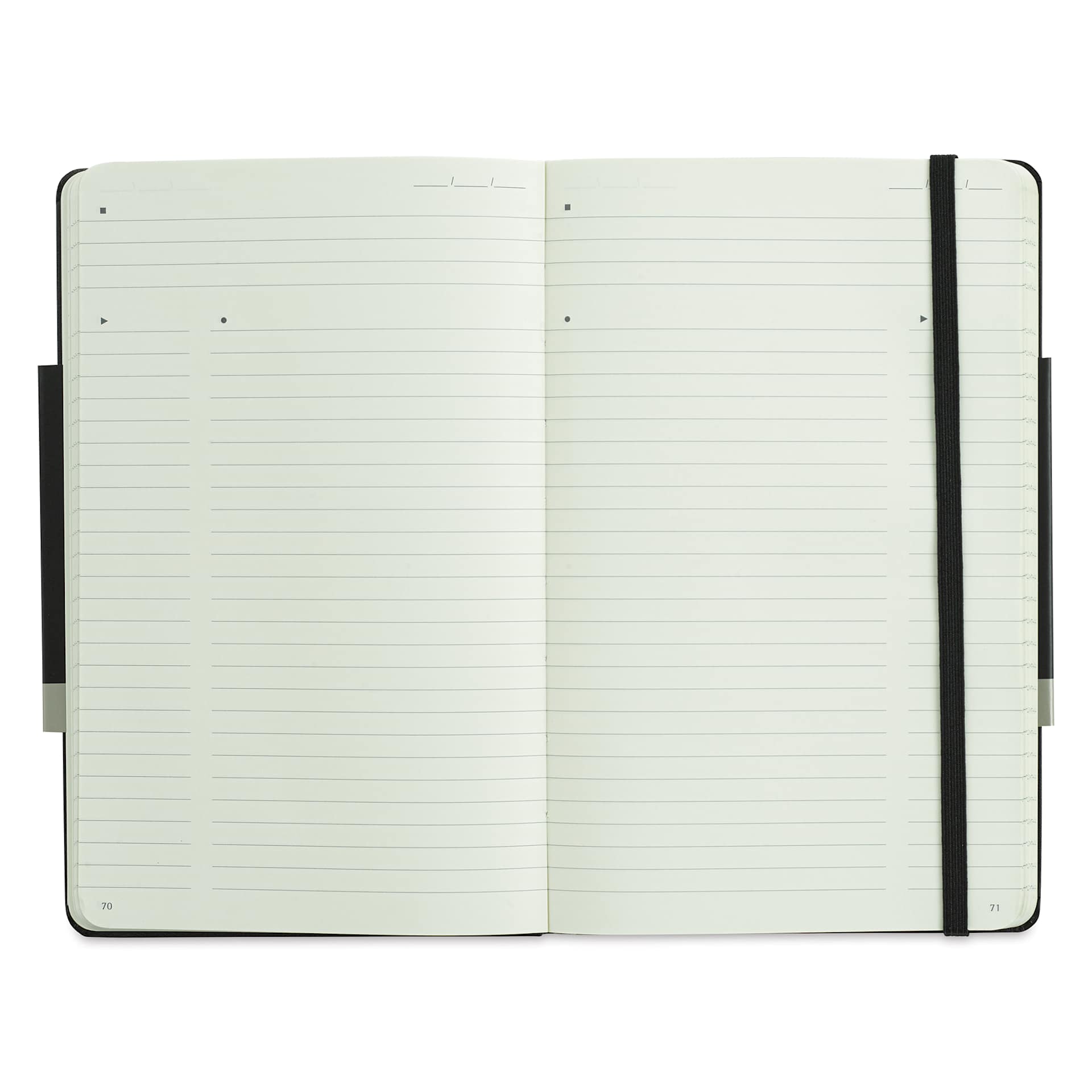 Moleskine Pro Collection Notebook - Large, Black, Hard Cover, 8-1/4" x 5" (open)