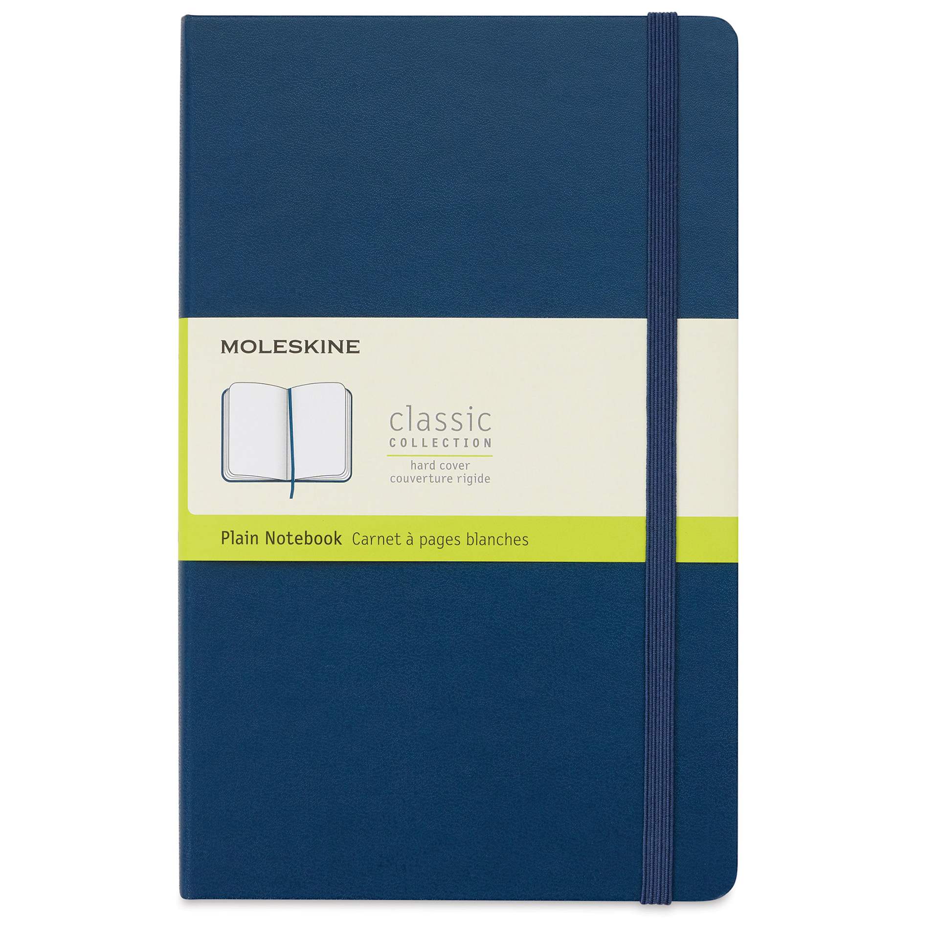 Moleskine Classic Hardcover Notebook - Sapphire Blue, Blank, 8-1/4" x 5" (front)