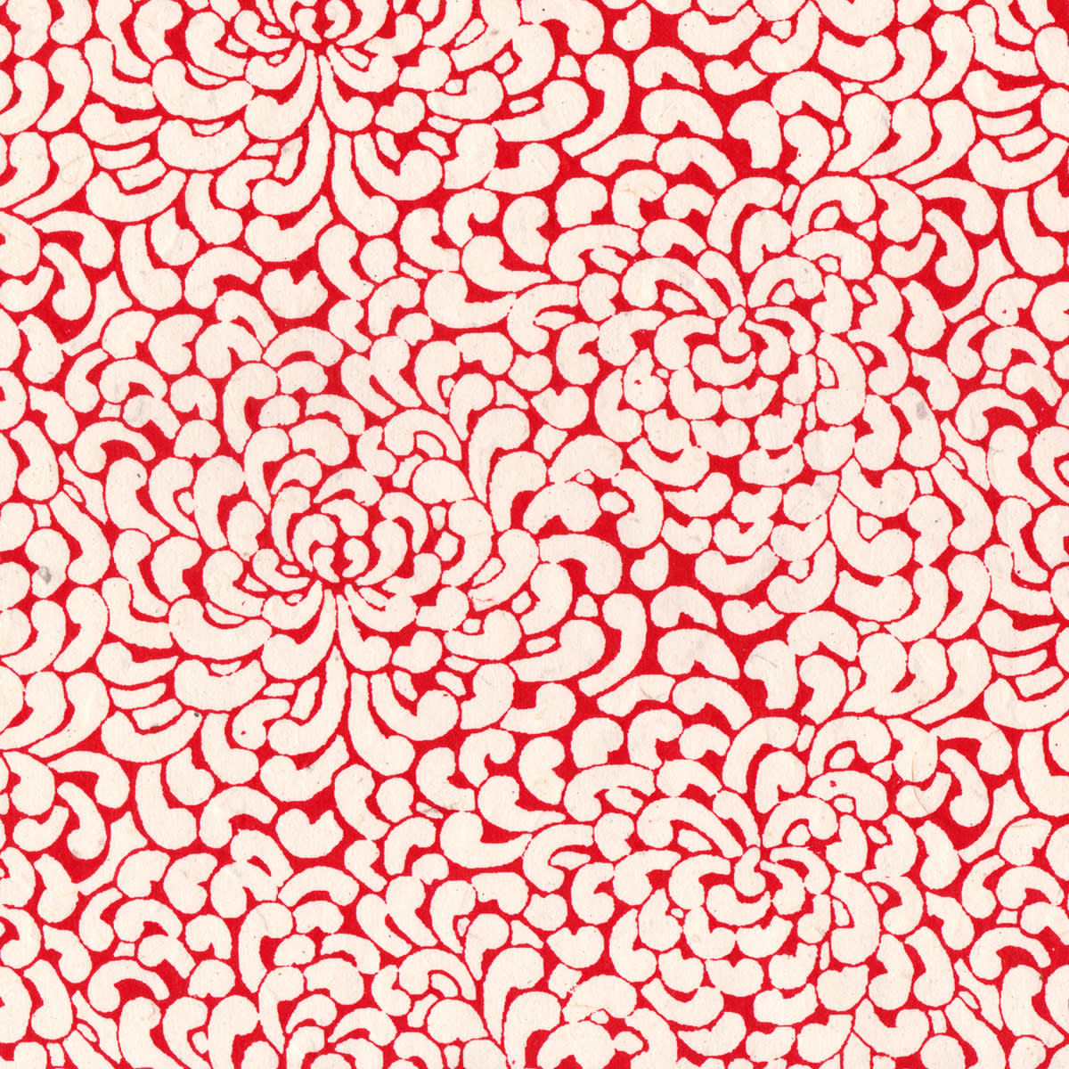 LAMALI Decorative Lokta Paper, 20 in x 30 in, Kikou, White, Red Silkscreen