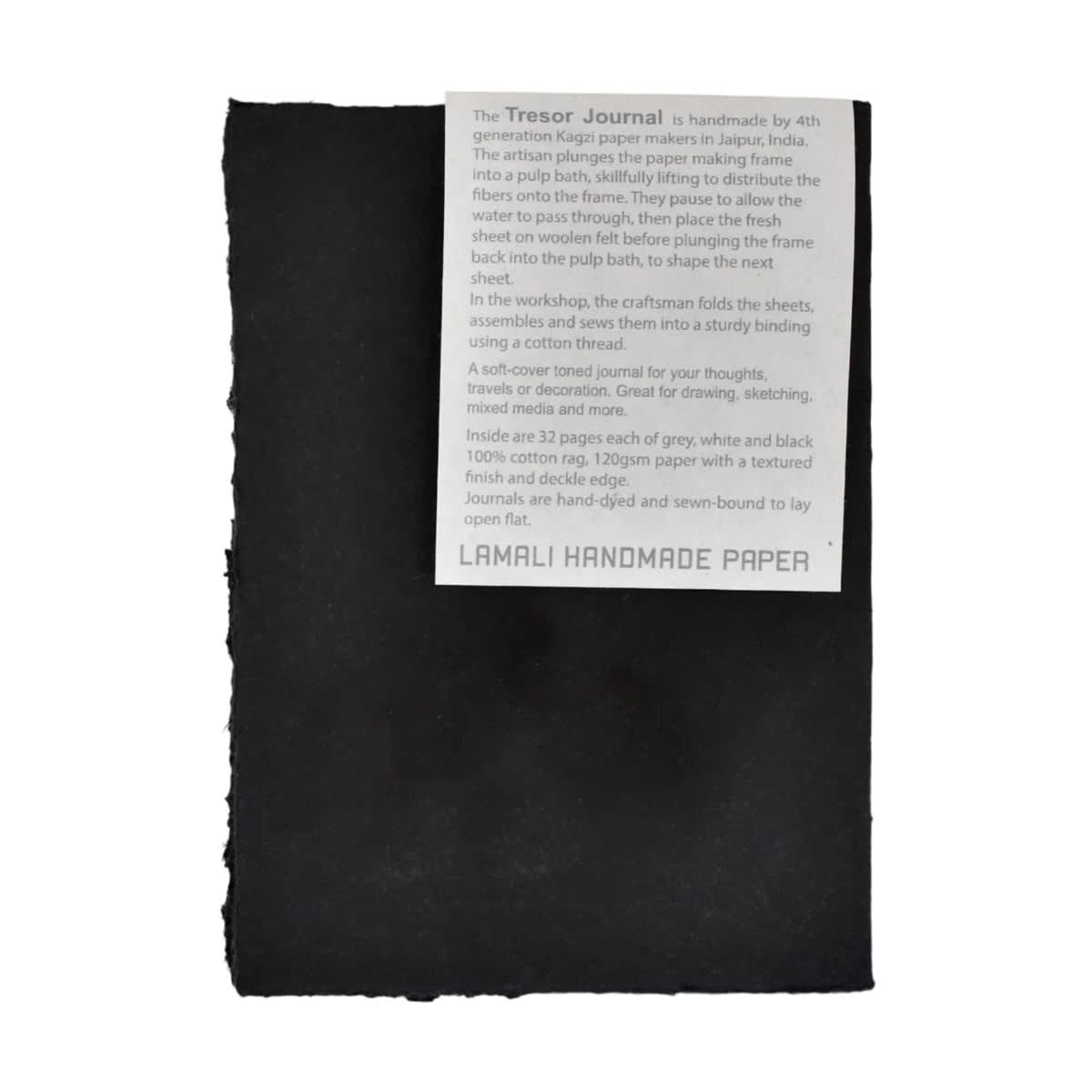 LAMALI Tresor Toned Soft-Cover Handmade Journal, 96 Pages, Toned Grey