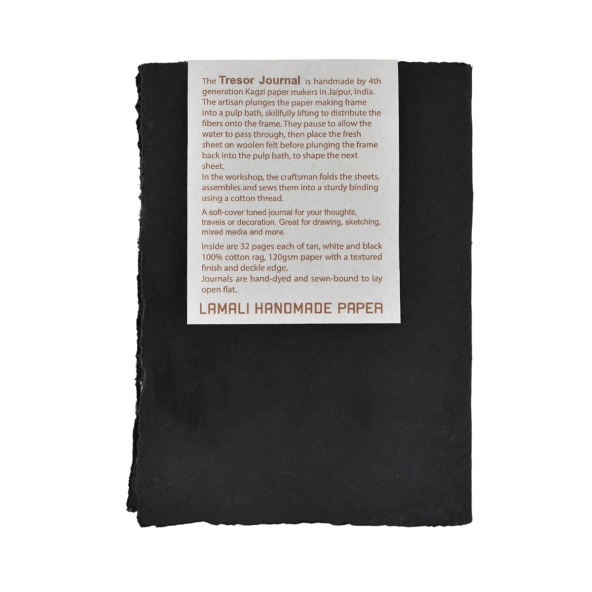LAMALI Tresor Toned Soft-Cover Handmade Journal, 96 Pages, Tan