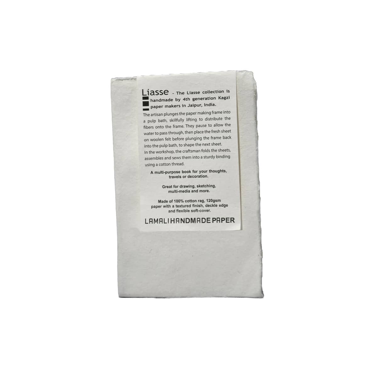 LAMALI Liasse Soft-Cover Handmade Book, 4.7 in x 7.1 in, 180 Pgs./Bk., White
