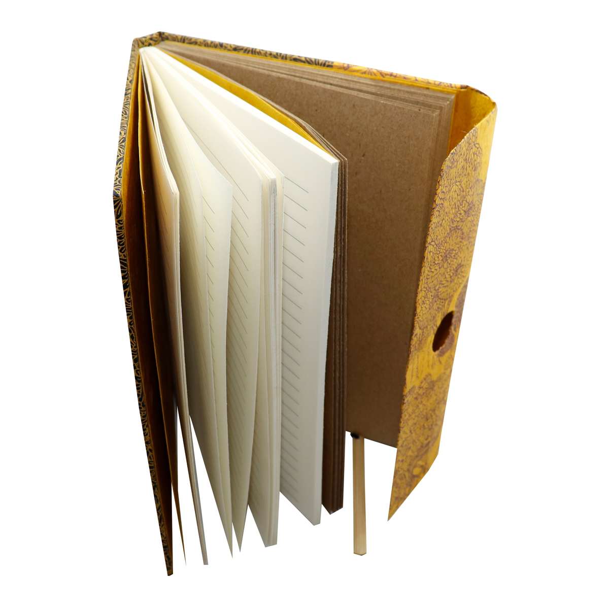 LAMALI Wanderer Hard-Cover Handmade Journal, 5.9 in x 8.3 in, 164 Pgs./Bk., Gold-Brown
