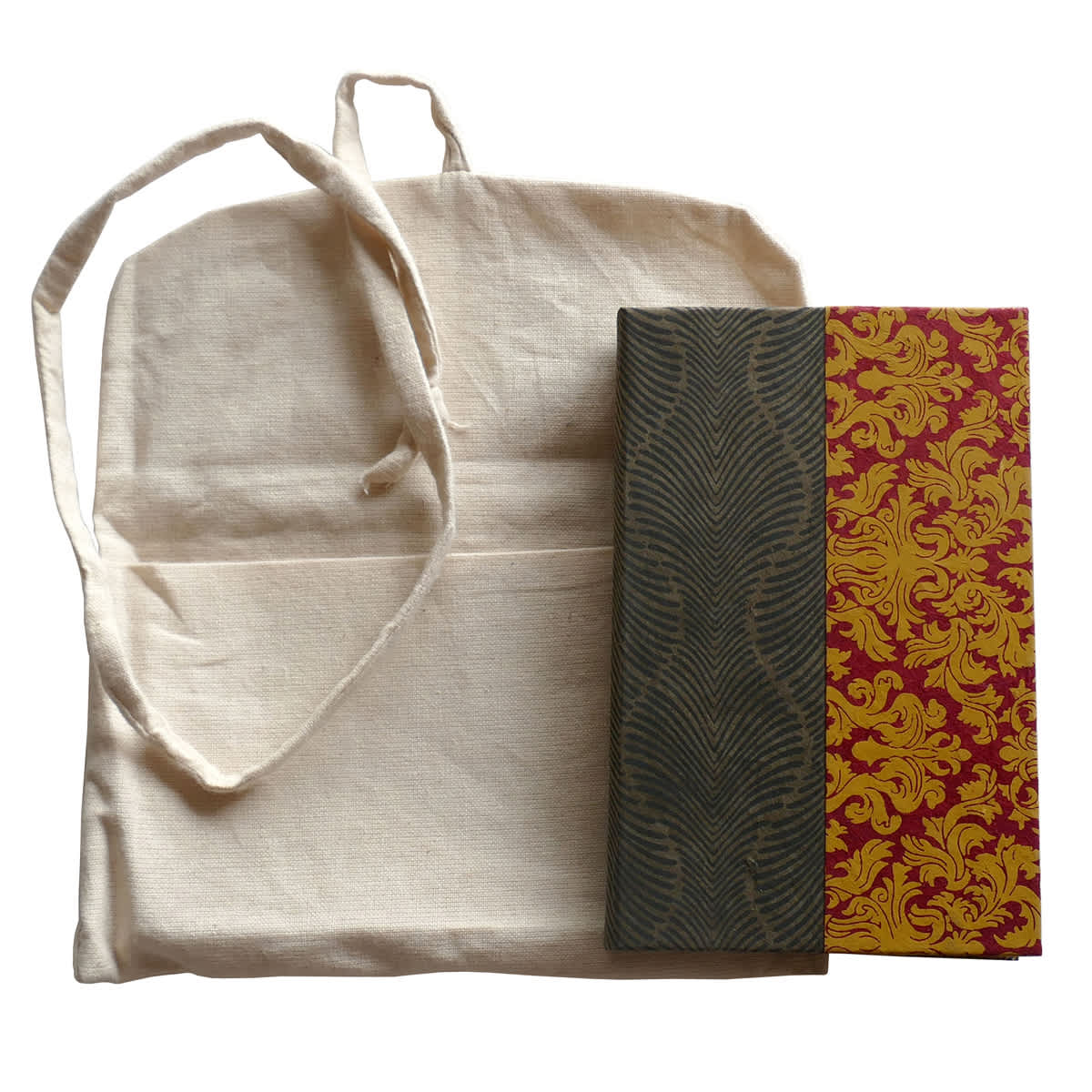LAMALI Traveler's Hard-Cover Handmade Journal, 3.5 in x 5.5 in, 160 Pgs./Bk. Red/Brown