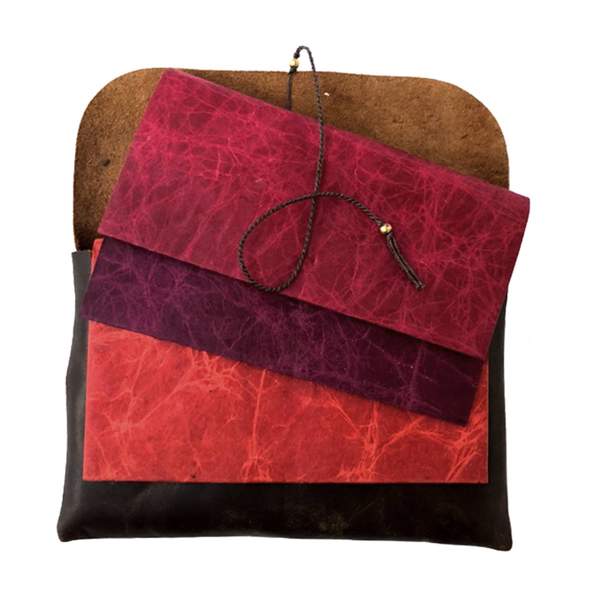LAMALI Ninki Soft-Cover Handmade Journal, 4.3 in x 5.9 in, 64 Pgs./Bk., Warm Tones