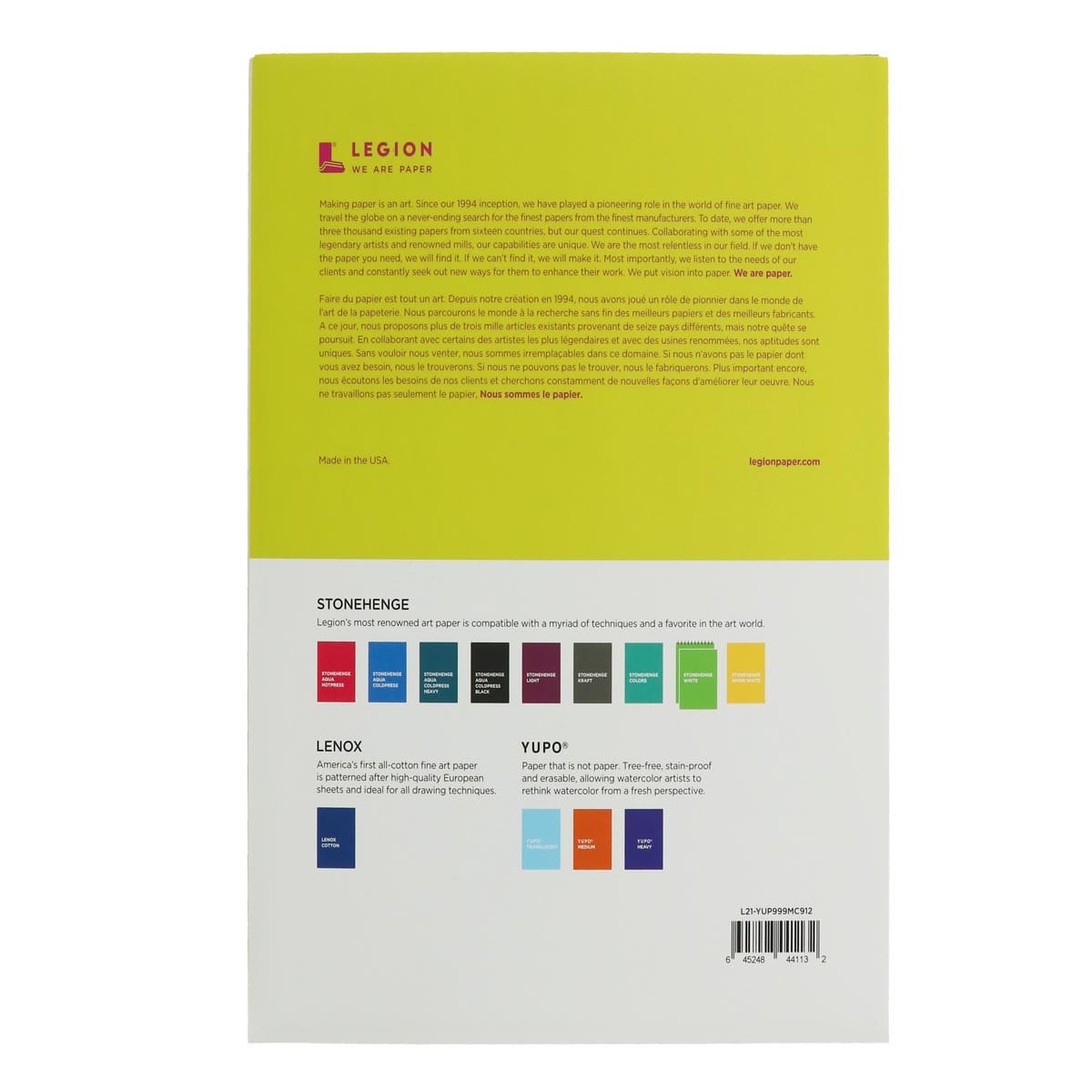 Legion Yupo Watercolor Pad 9" x 12" 10 Sheets