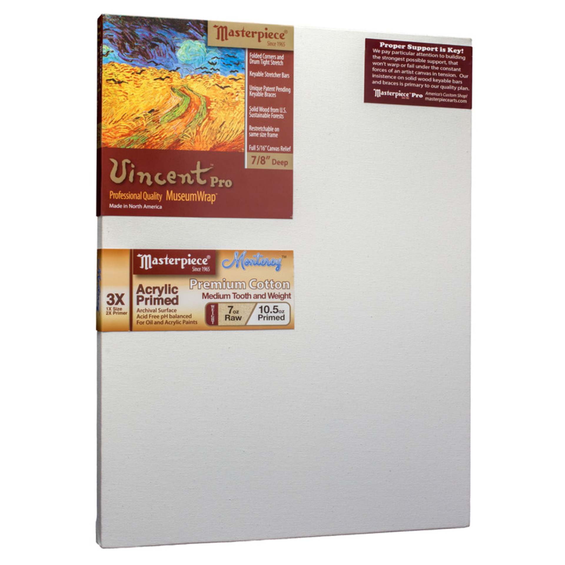 Masterpiece Monet Professional Canvas, 7 oz, 12" x 18"