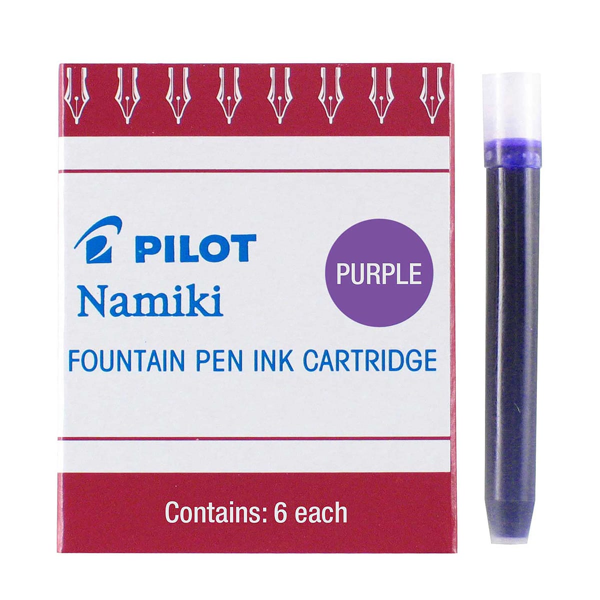 Namiki Ink Cartridges Purple, 6/Pkg. - Peggable