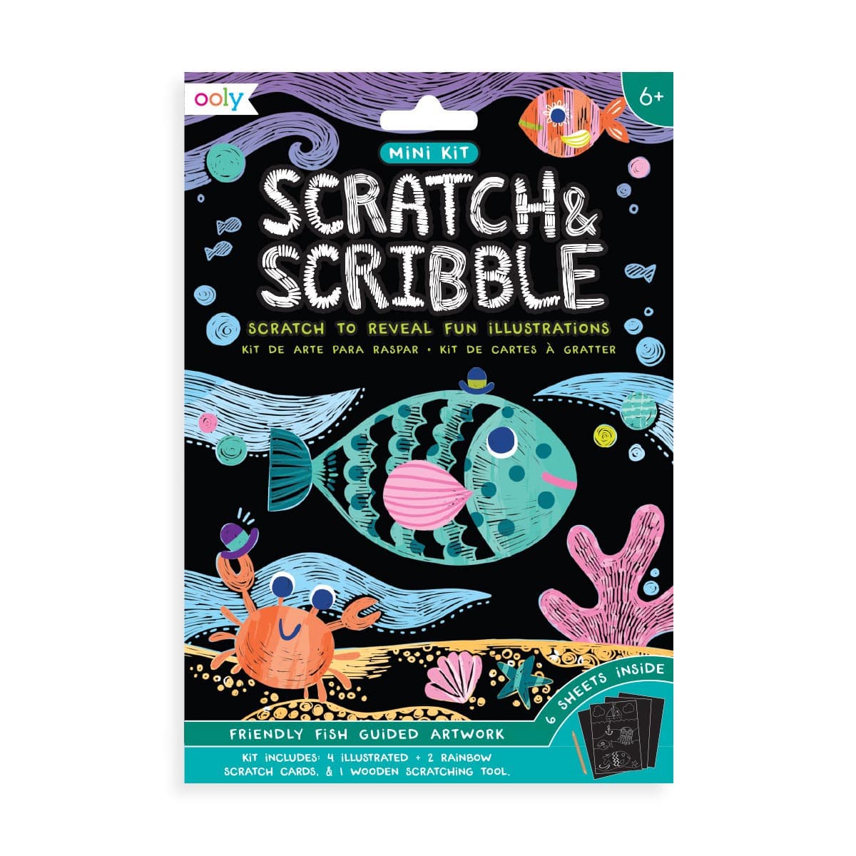 Mini Scratch & Scribble Art Kits Friendly Fish