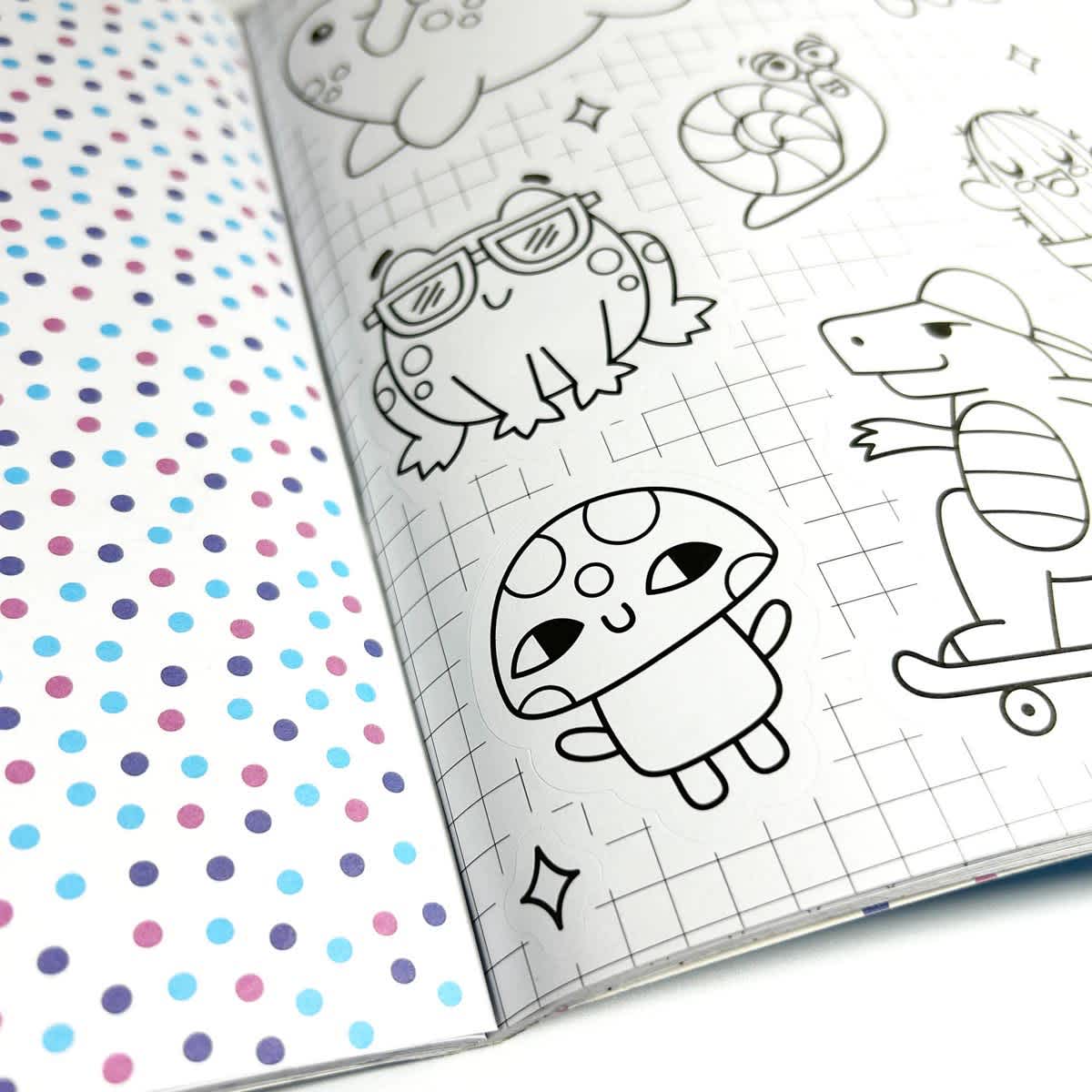 Cute-A-Licious Doodles Sticker Book 400+ Color-In Sticker Book