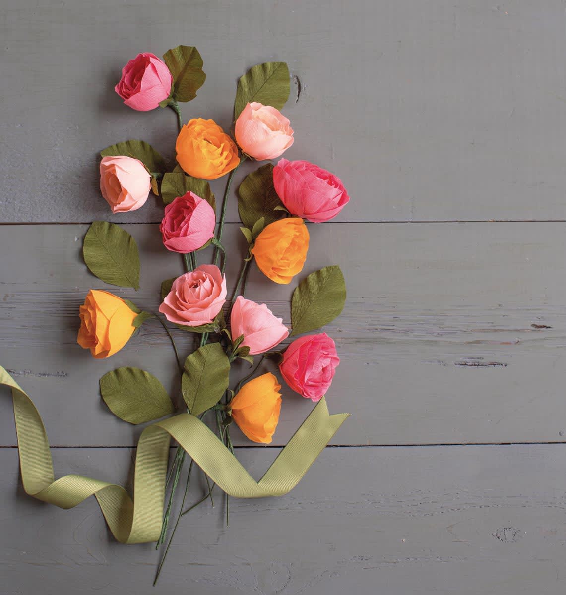 Crepe Paper Ranunculus Flower Kit Ranunculus Kit