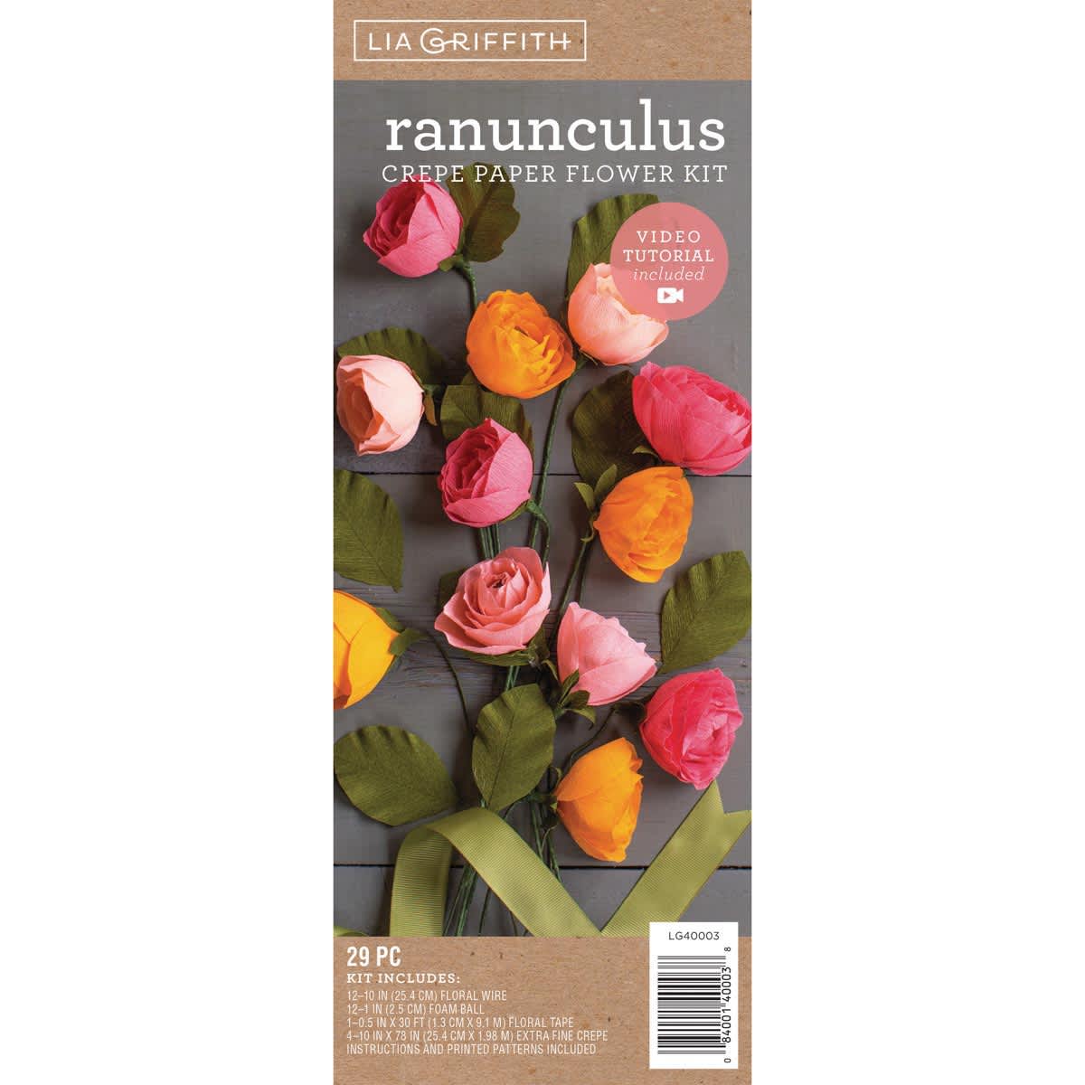 Crepe Paper Ranunculus Flower Kit Ranunculus Kit