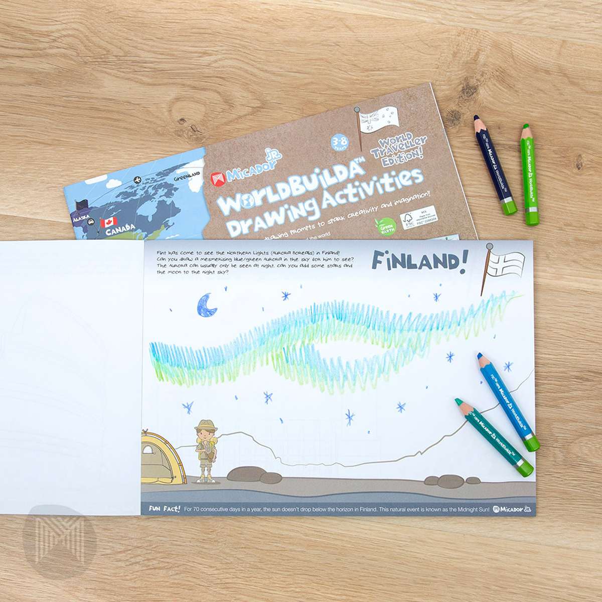 Micador jR. WorldBuildA Drawing Activities Pad, 8.25 in x 11.75 in (A4)