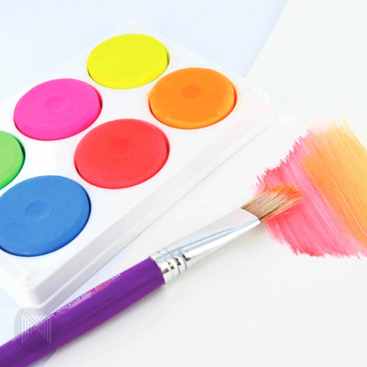 Low-Mess Washable 6-Color Paint Disc Sets Fluoro Colors