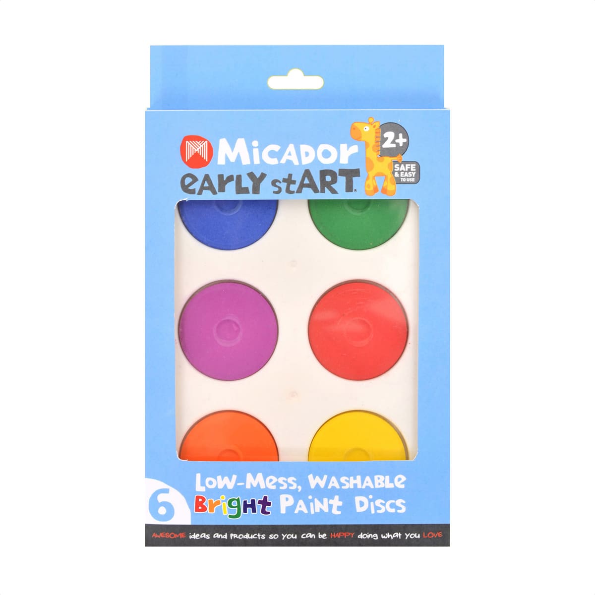 Low-Mess Washable 6-Color Paint Disc Sets Bright Colors