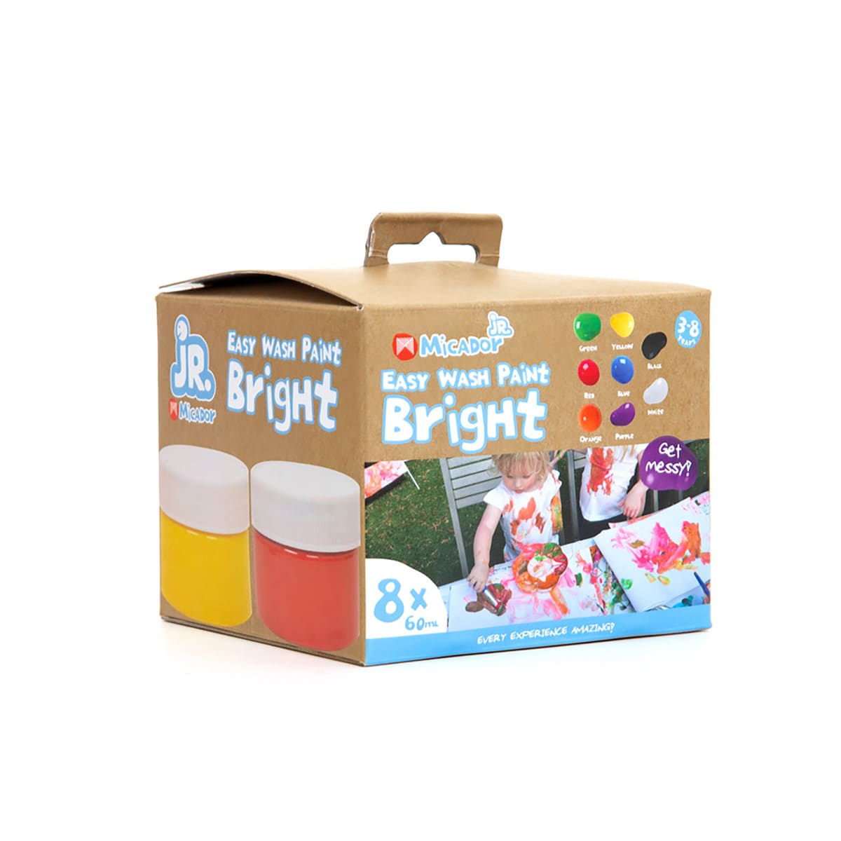 Easy Wash Paint Sets 8-Color Bright Set - 60ml Jars, Canadian Label