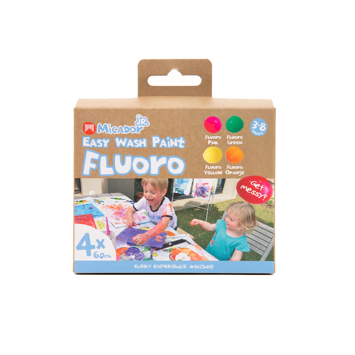 Easy Wash Paint Sets 4-Color Fluorescent Set - 60ml Jars