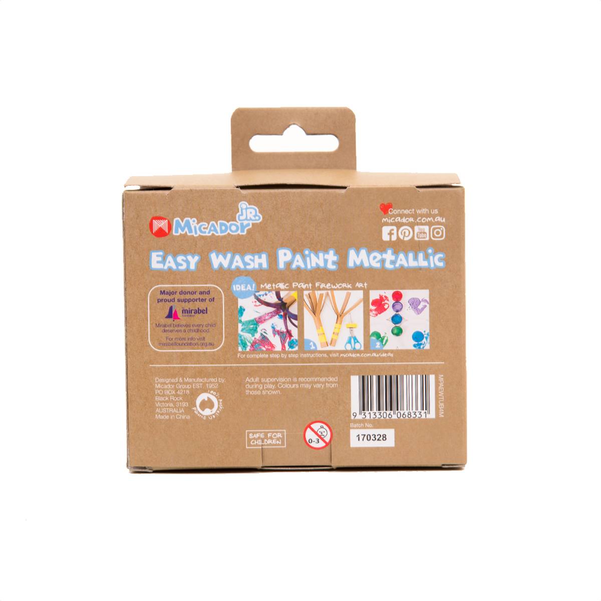 Easy Wash Paint Sets 4-Color Metallic Set - 60ml Jars