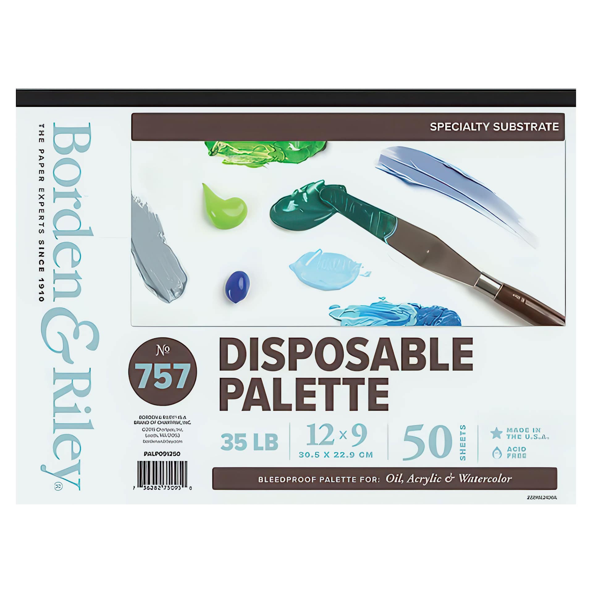 Borden & Riley Palette Paper - 9" x 12", 50 Sheets