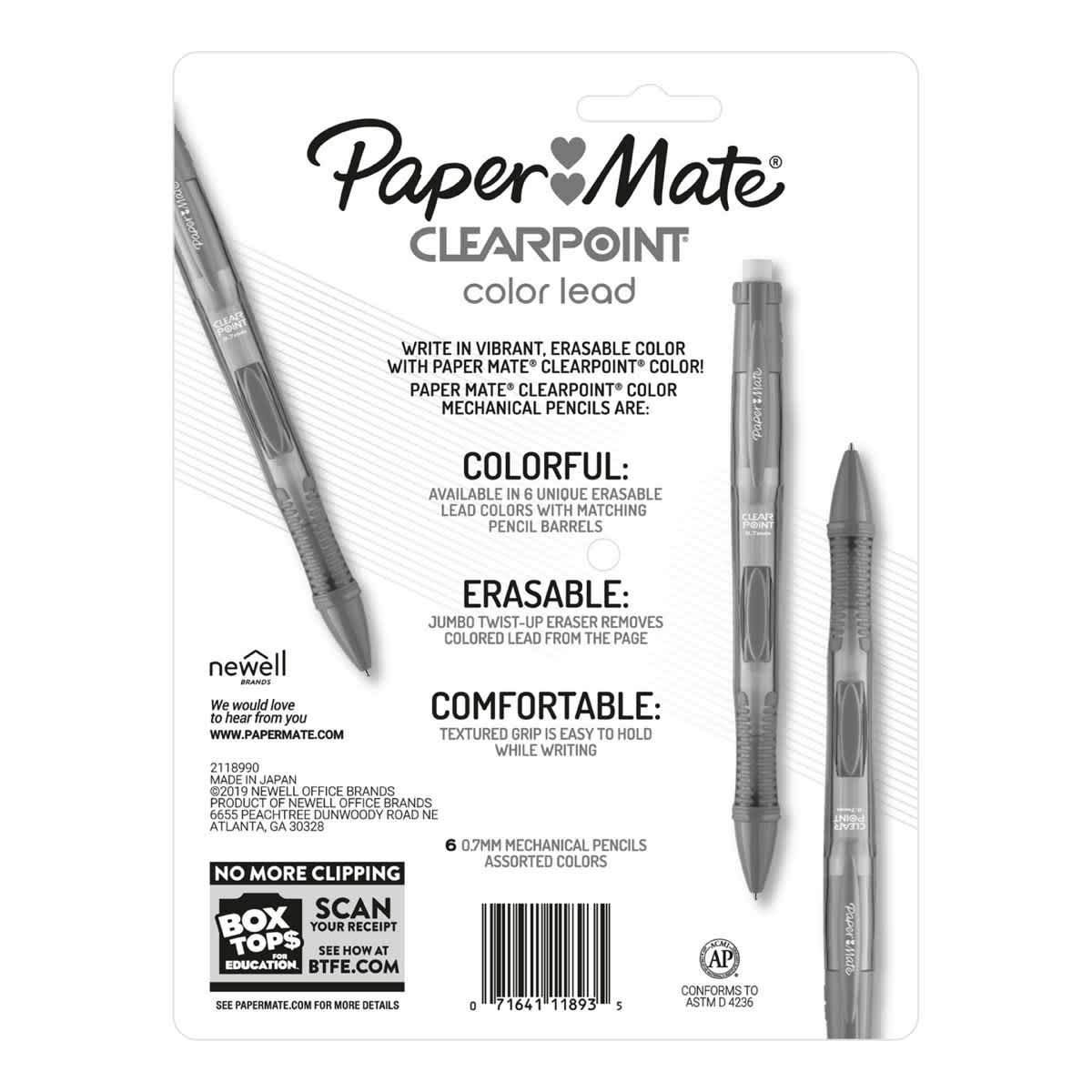 Paper Mate Mechanical Pencil Set of 6, Assorted Colors