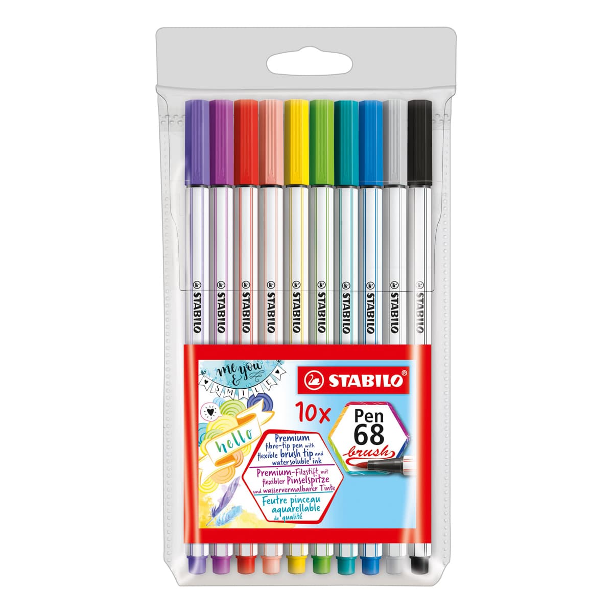 Pen 68 Brush Sets 10-Pen Wallet Set