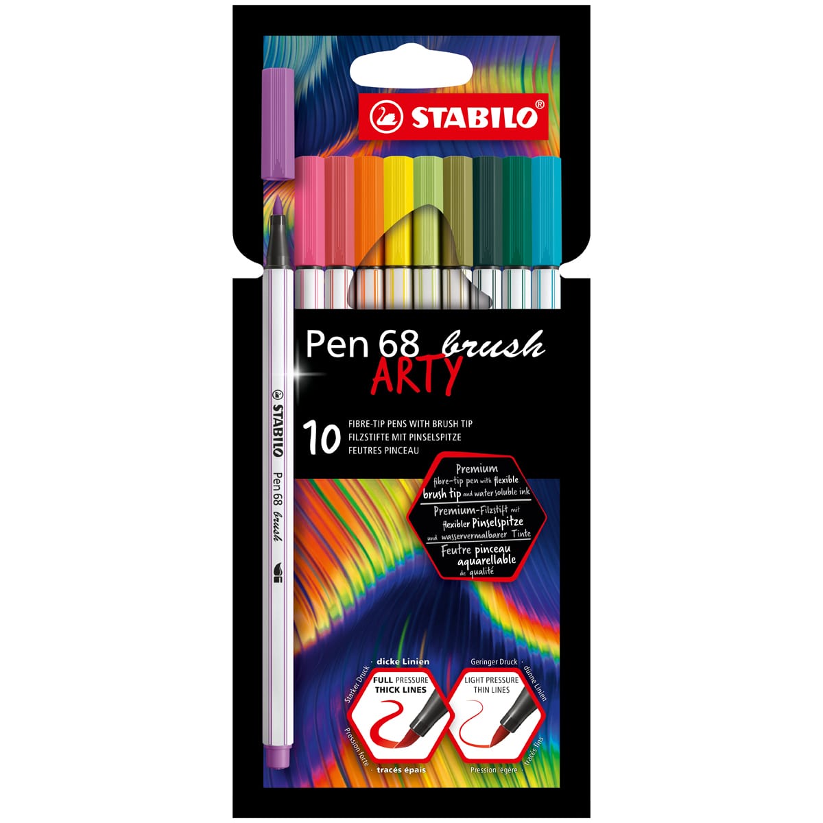 Pen 68 Brush Sets 10-Pen ARTY Wallet Set