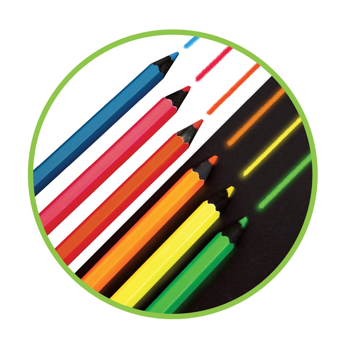 Neon Glow Jumbo Pencils 6-Color Set