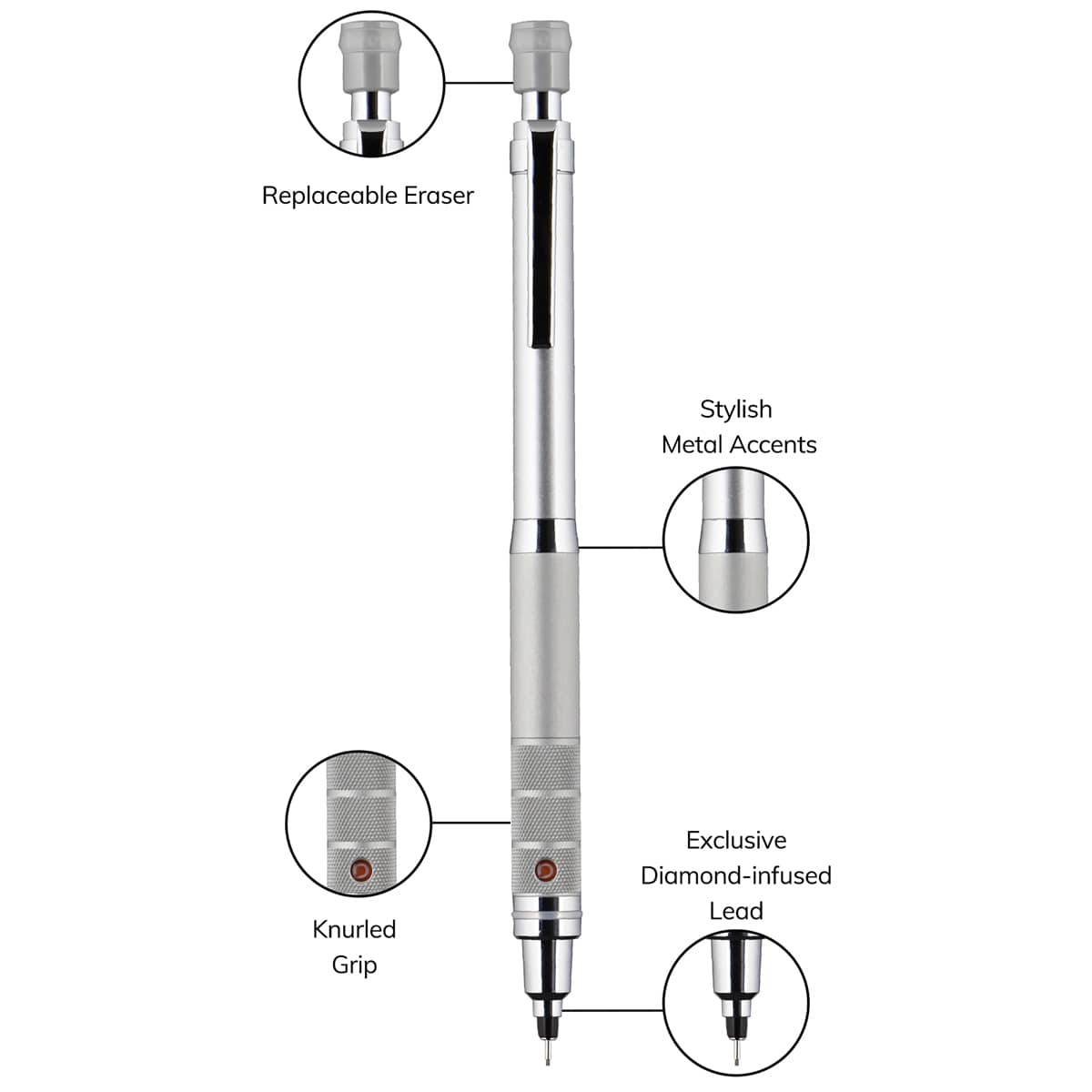 Kuru Toga Elite Mechanical Pencil Starter Kits Silver