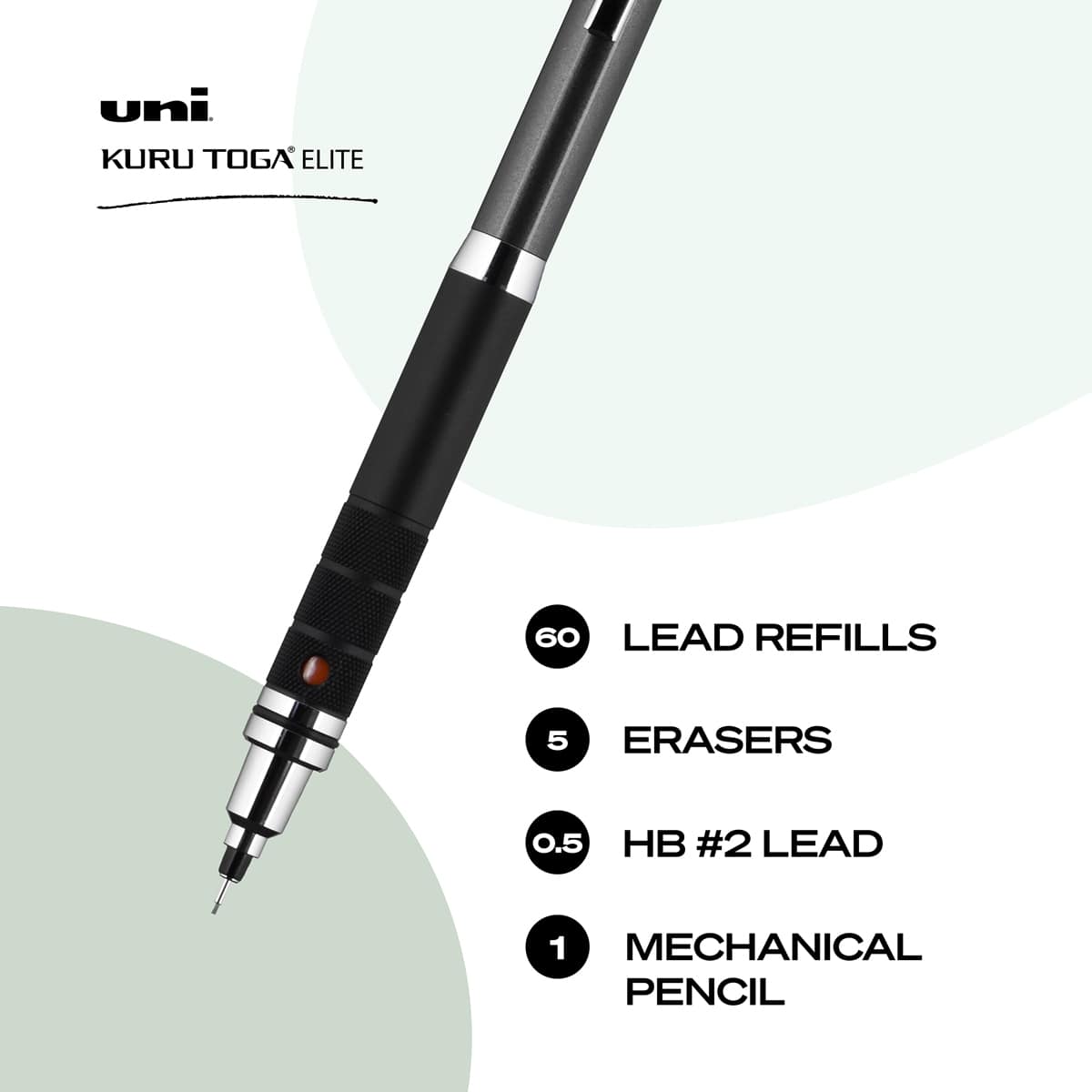 Kuru Toga Elite Mechanical Pencil Starter Kits Gun Metal