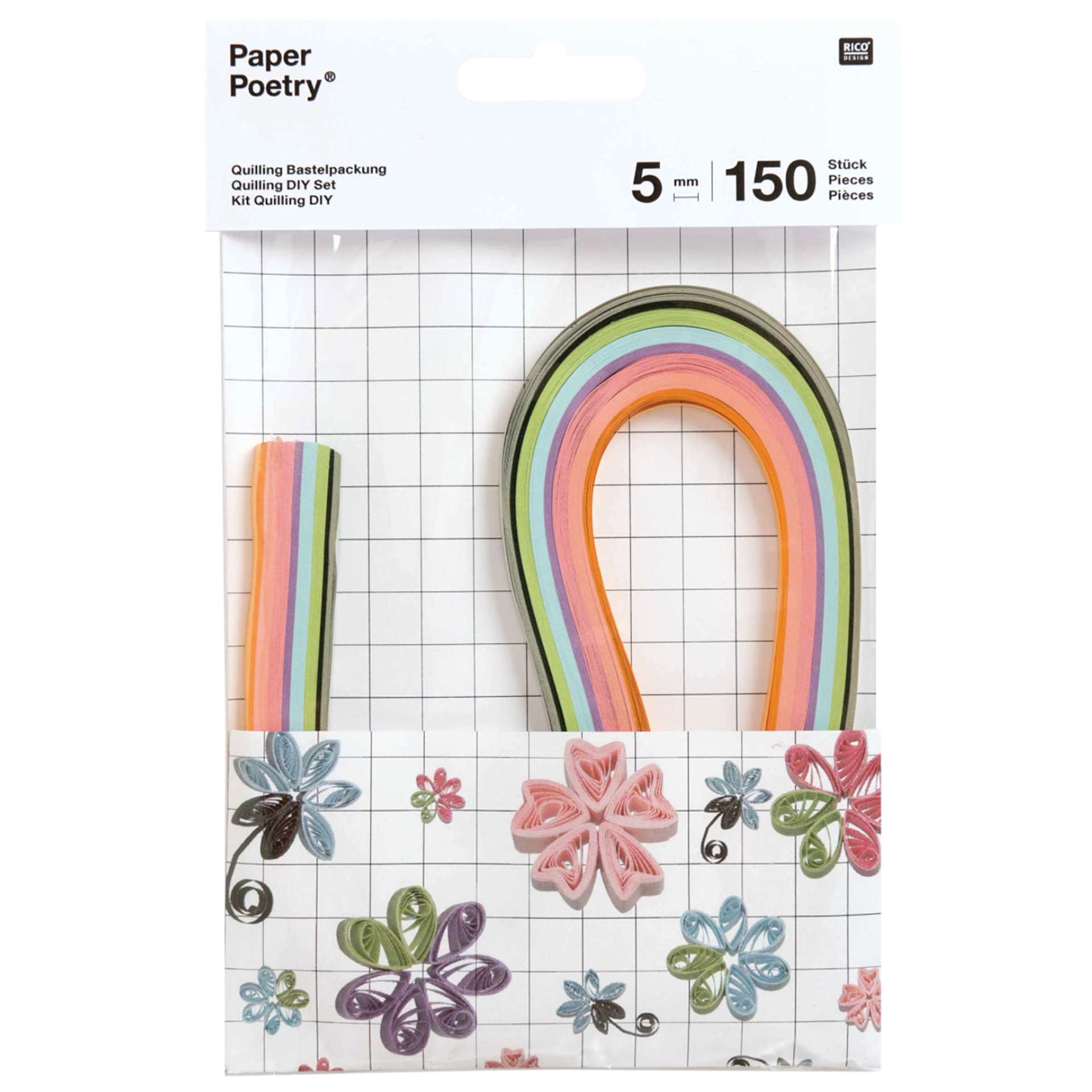 Rico Design Quilling Paper Stripes, 150 Pieces