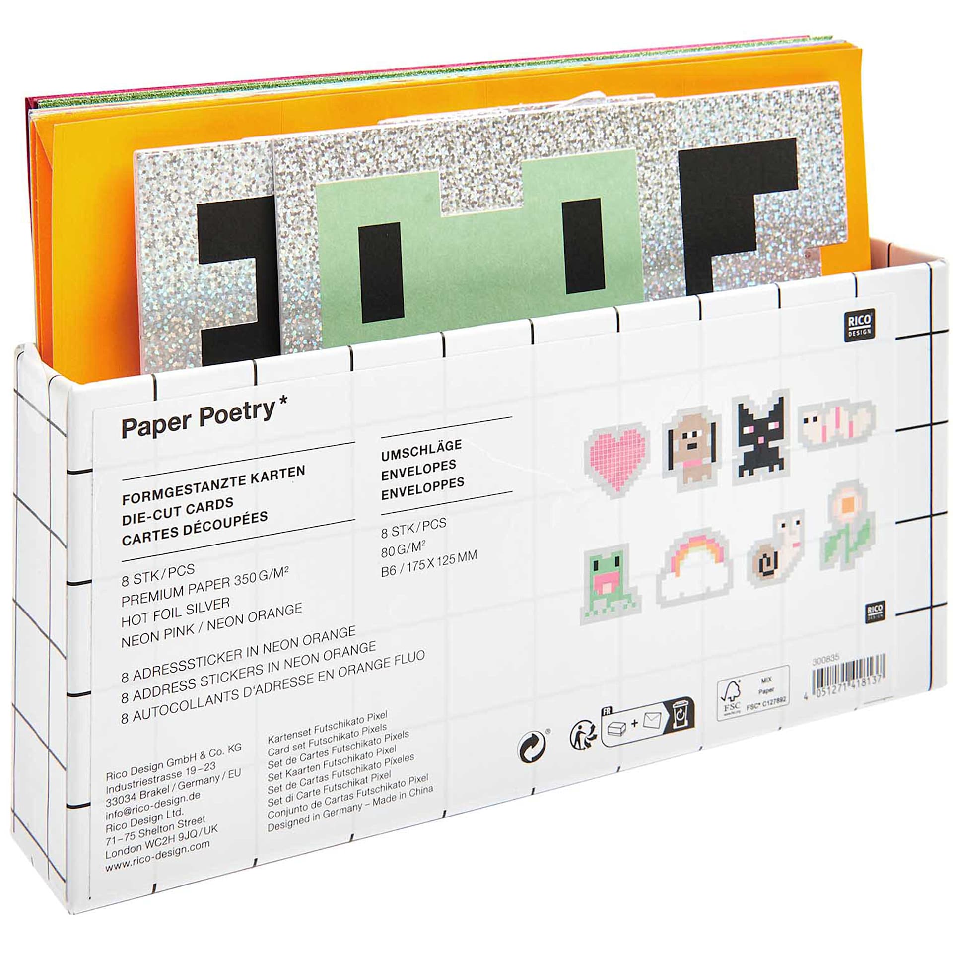 Rico Design Greeting Cards Pixels 6.7" x 4.75"