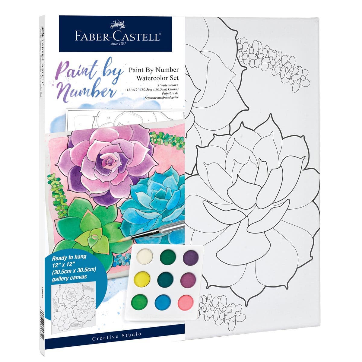 Paint By Number Watercolor Sets Succulents