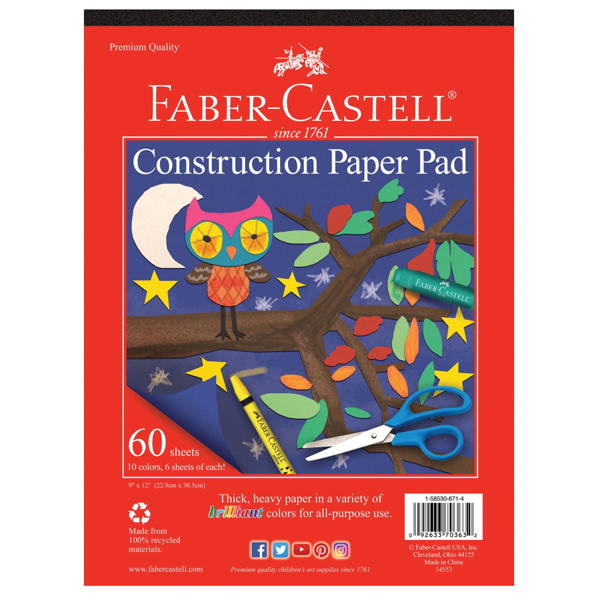 Faber-Castell Construction Paper Pad 9" x 12"