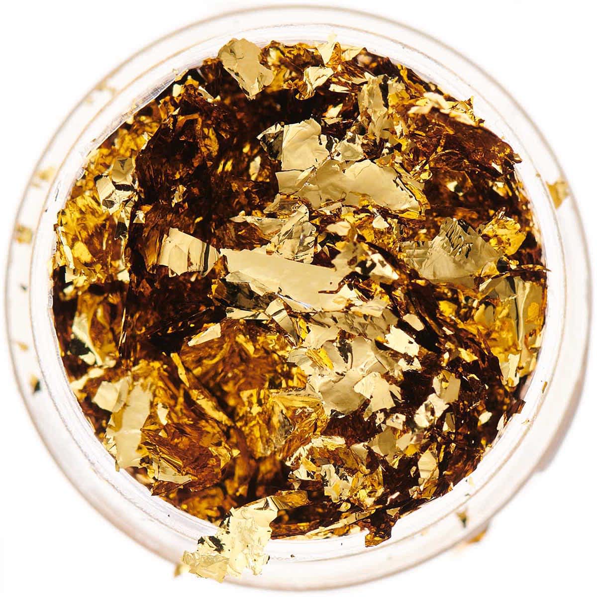 Resin Leaf Metal Flakes Gold