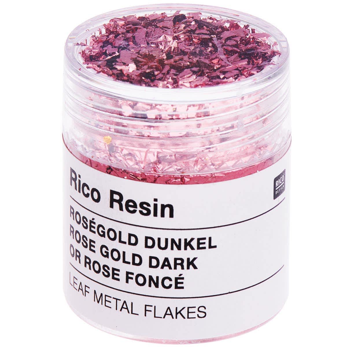 Resin Leaf Metal Flakes Rose Gold Dark