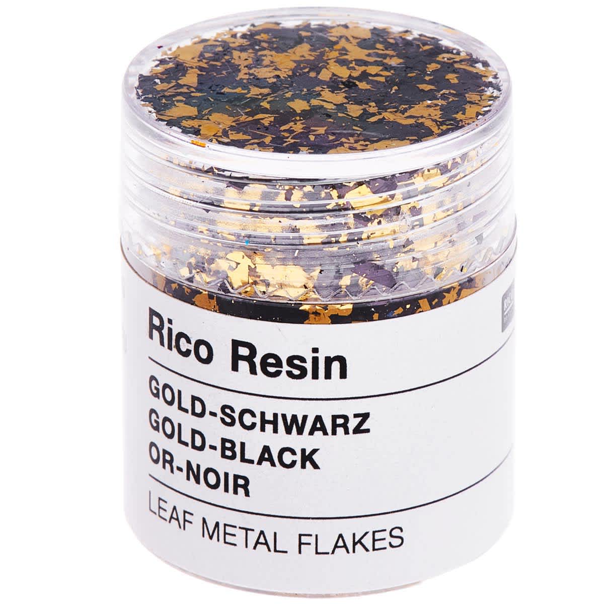 Resin Leaf Metal Flakes Gold-Black