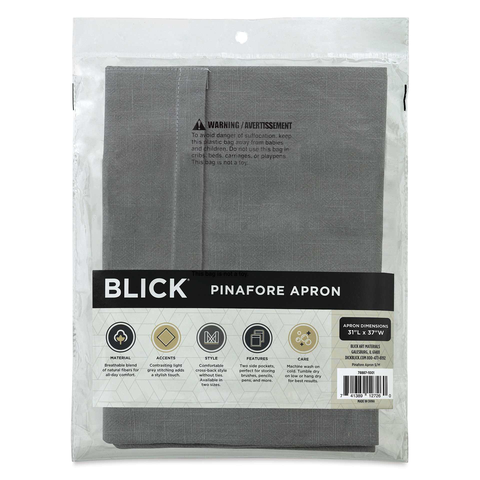 Blick Pinafore Apron - Small/Medium back of package