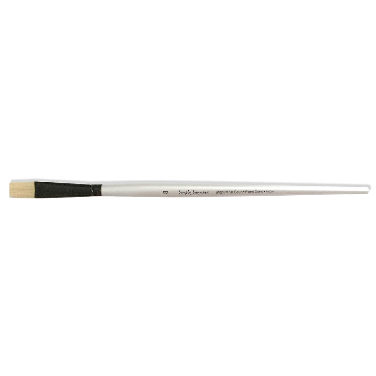 Robert Simmons Simply Simmons Short Bristle, Long Handle Brush, Bristle Bright, 8