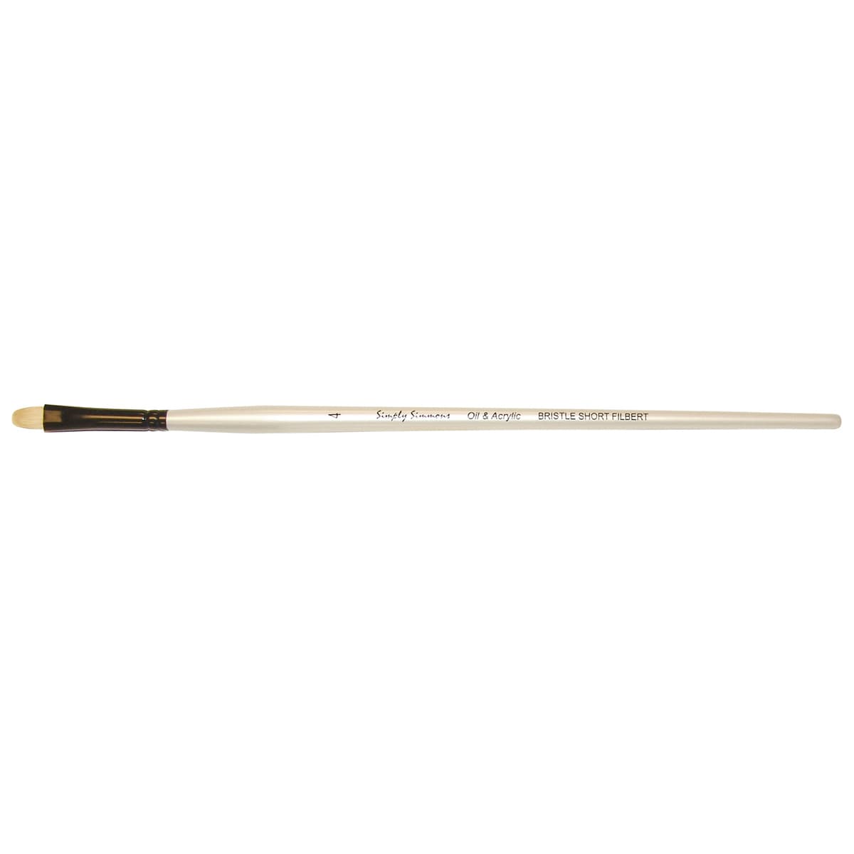 Robert Simmons Simply Simmons Long Handle Brush, Bristle Short Filbert, 4