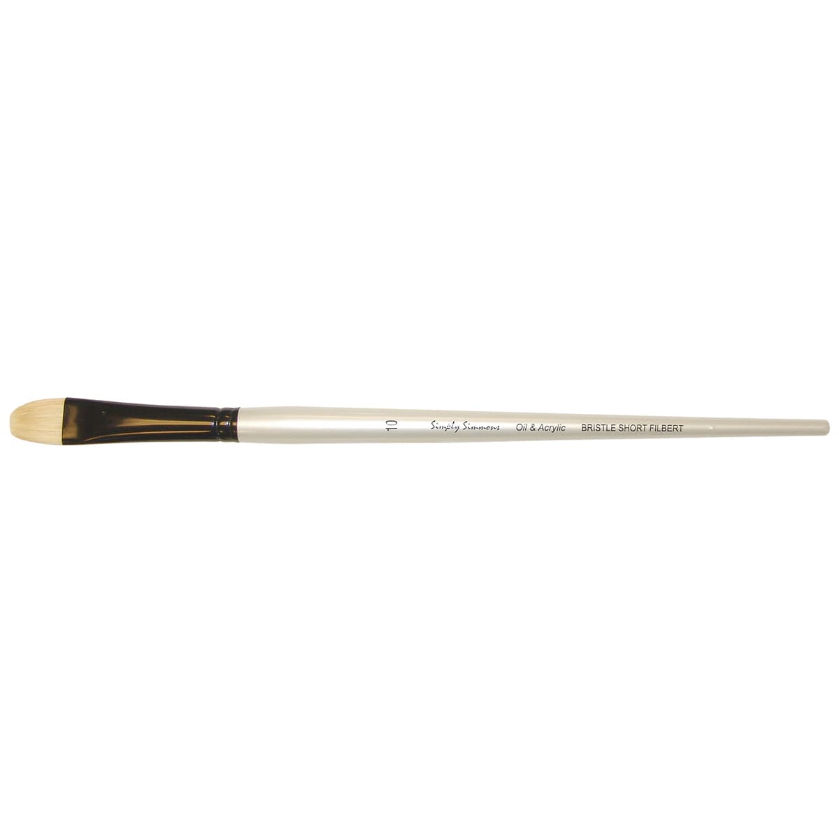 Robert Simmons Simply Simmons Long Handle Brush, Bristle Short Filbert, 10