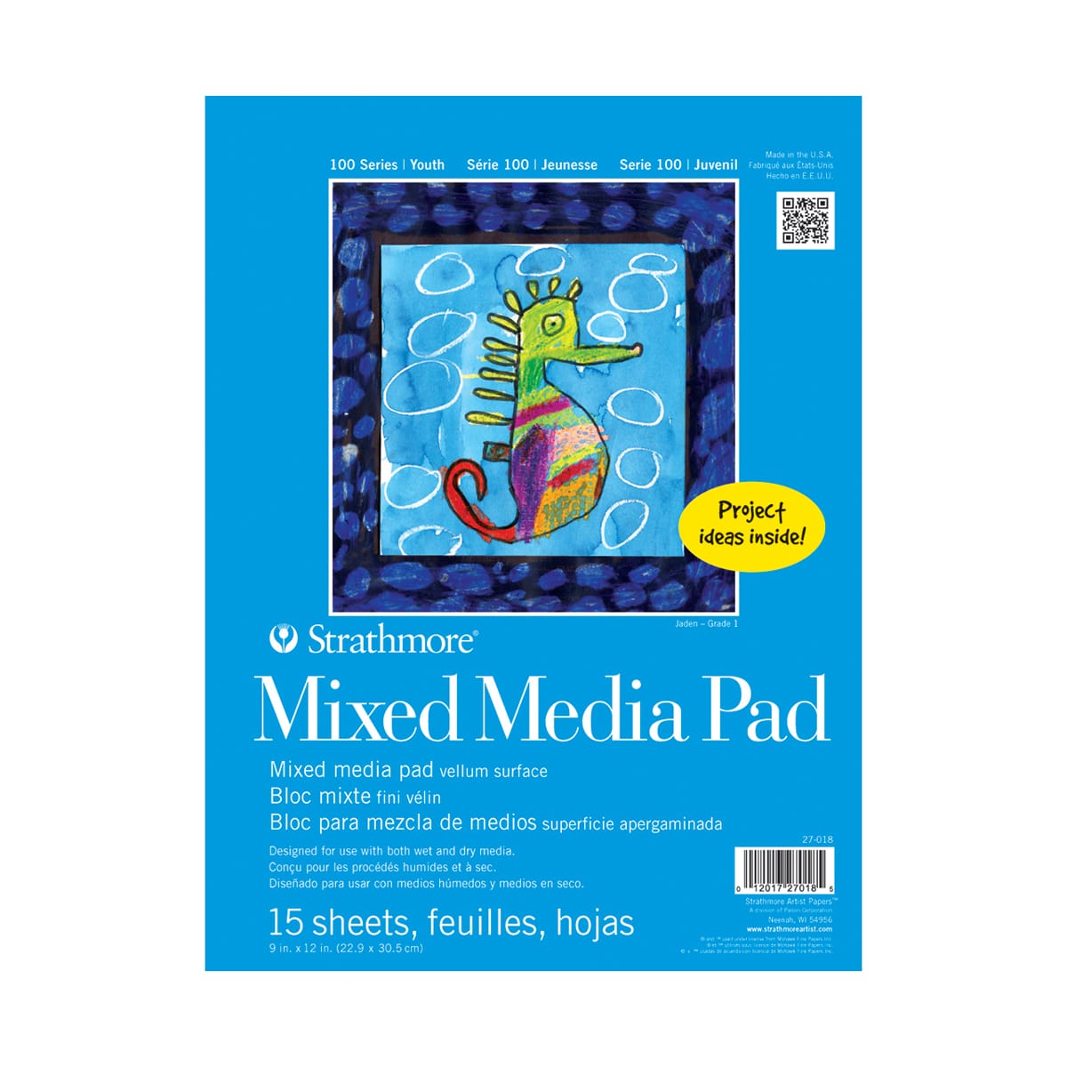 Strathmore Kids Marker Paper Pad, 9 in x 12 in, 15 sheets